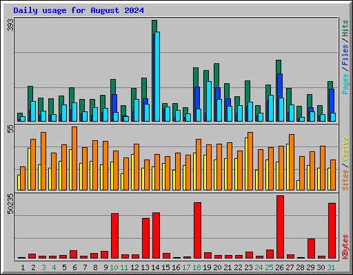 Daily usage for August 2024