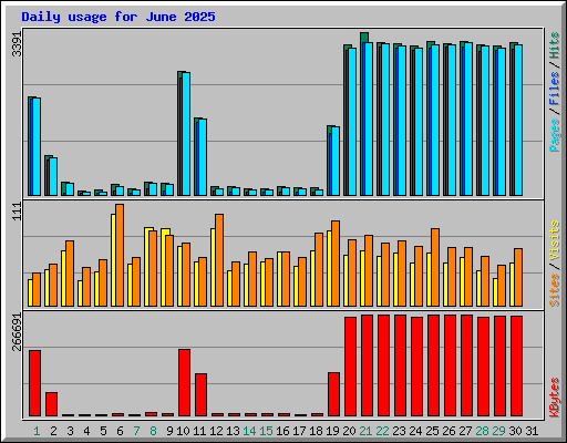 Daily usage for June 2025