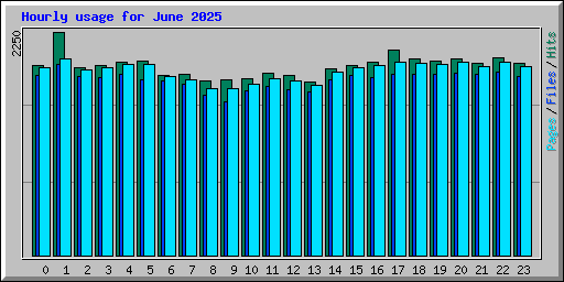 Hourly usage for June 2025